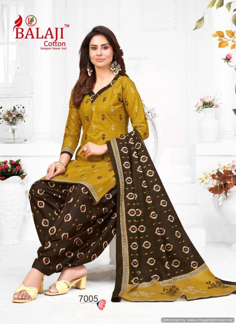 Balaji Rajwadi Patiyala Vol 7 Cotton Wholesale Salwar Suit Catalog — Wholesale Salwar Suits, MPA wholesale from Surat — Photo 17